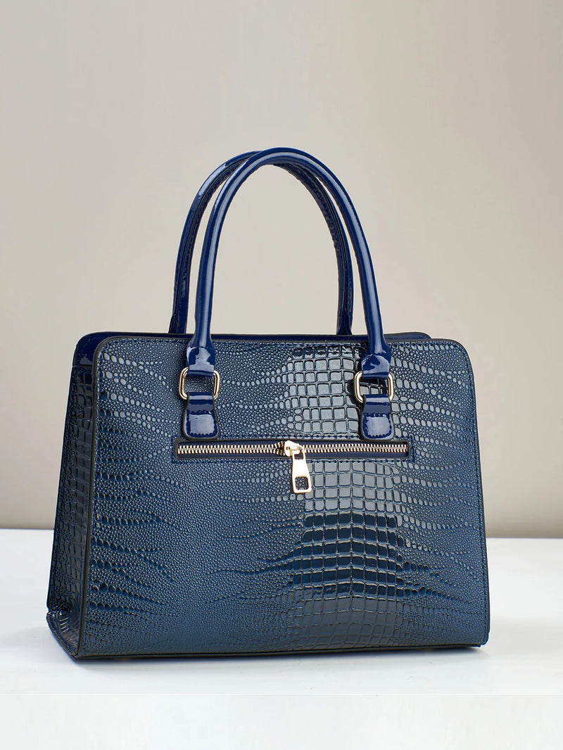 Bolsa de mão com padrão de crocodilo